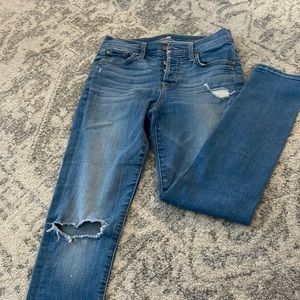 7 for all mankind JEANS JOSEFINA SKINNY BOYFRIEND DENIM DISTRESSED RIPPED 24